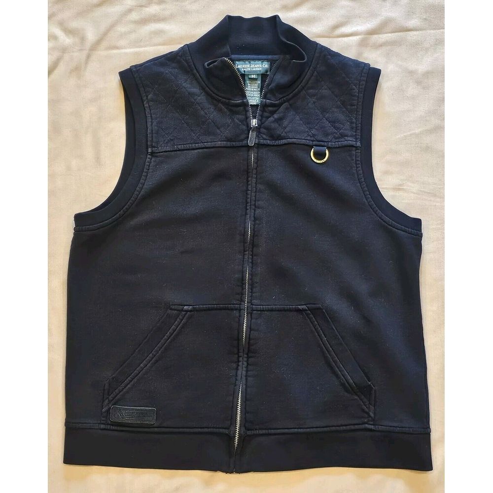 Lauren Jeans Co. Ralph Lauren‎ Women's Full Zip Cotton Vest Size Medium Quilted